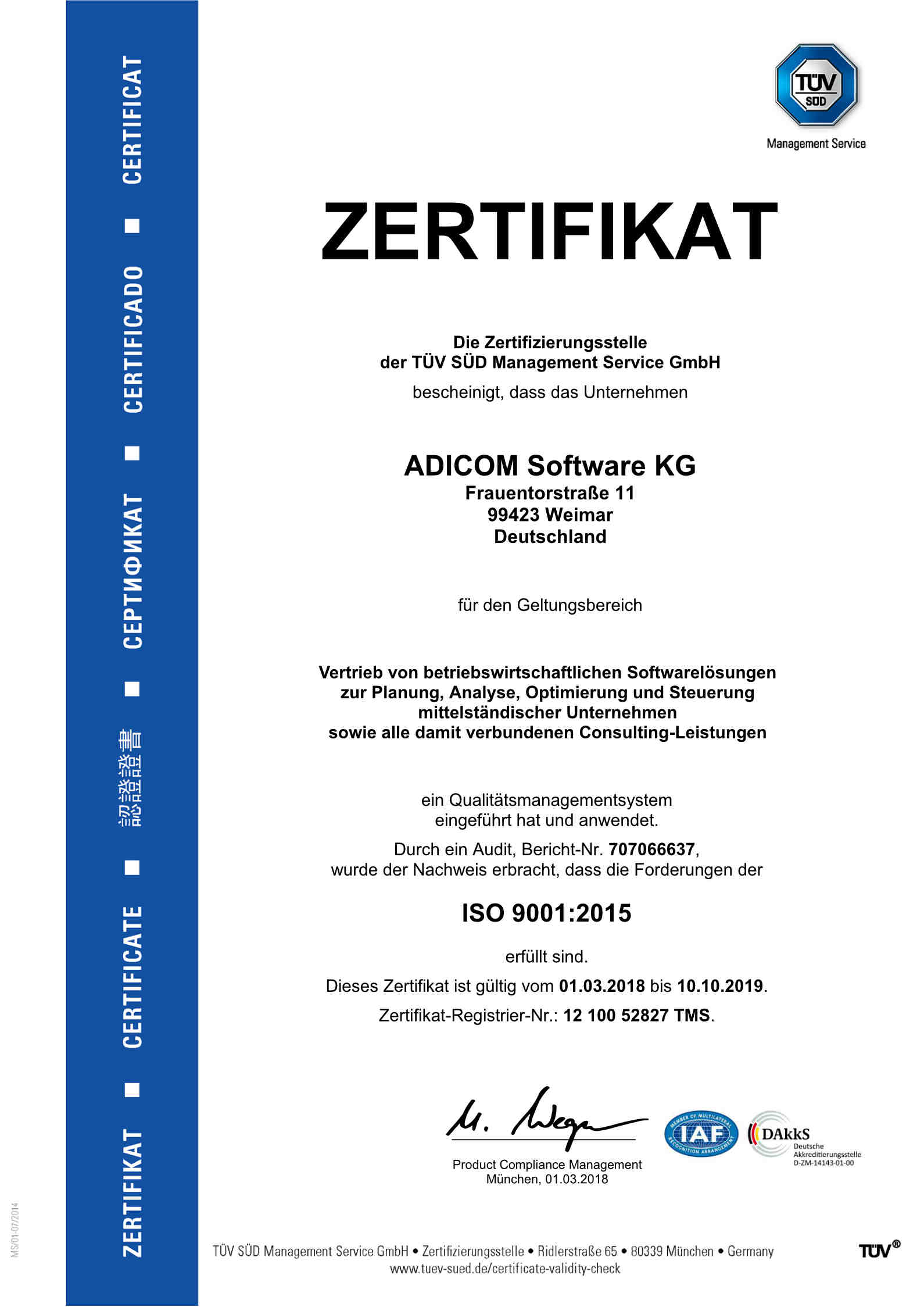 QM ISO 9001 Zertifikat 032018 102019